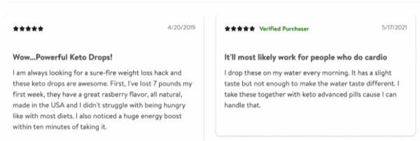 Keto Drops Positive Reviews